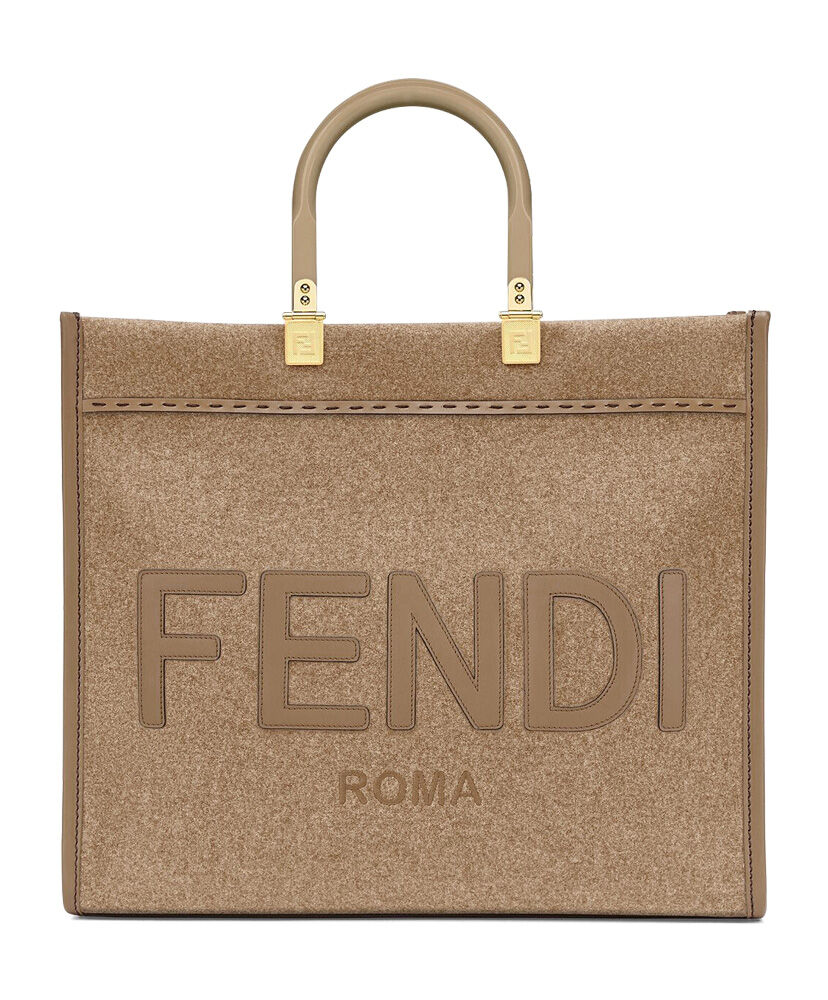 Fendi Medium Sunshine Shopper Black Leather Bag